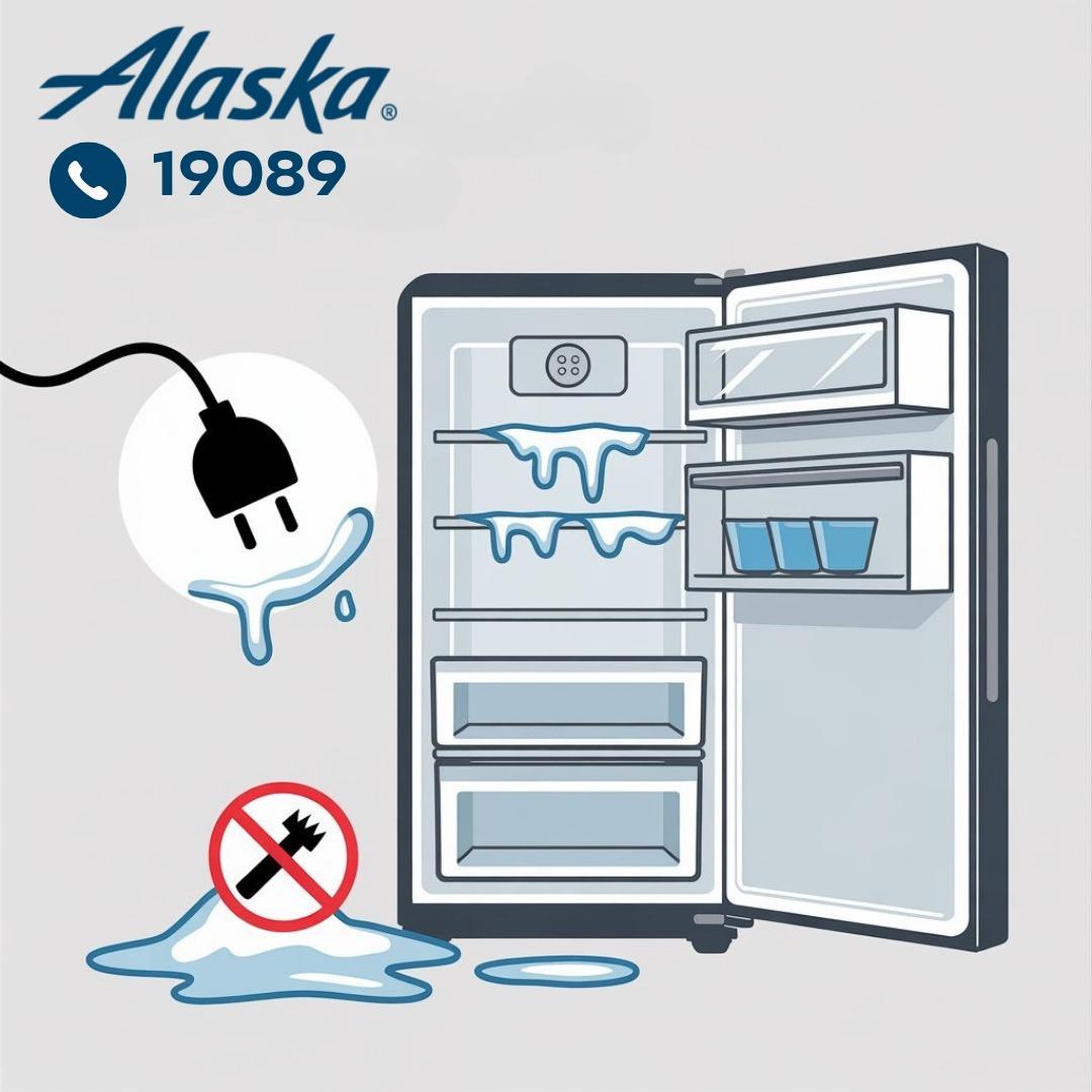 إزالة الثلج المتراكم بثلاجة الاسكا إزالة الثلج المتراكم بثلاجة الاسكا