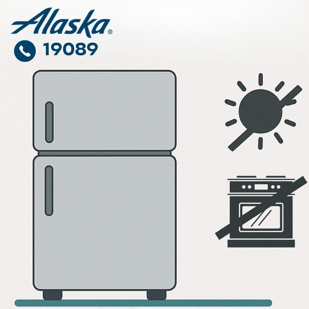 التأكد من استقرار الثلاجة الاسكا في مكانها التأكد من استقرار الثلاجة الاسكا في مكانها