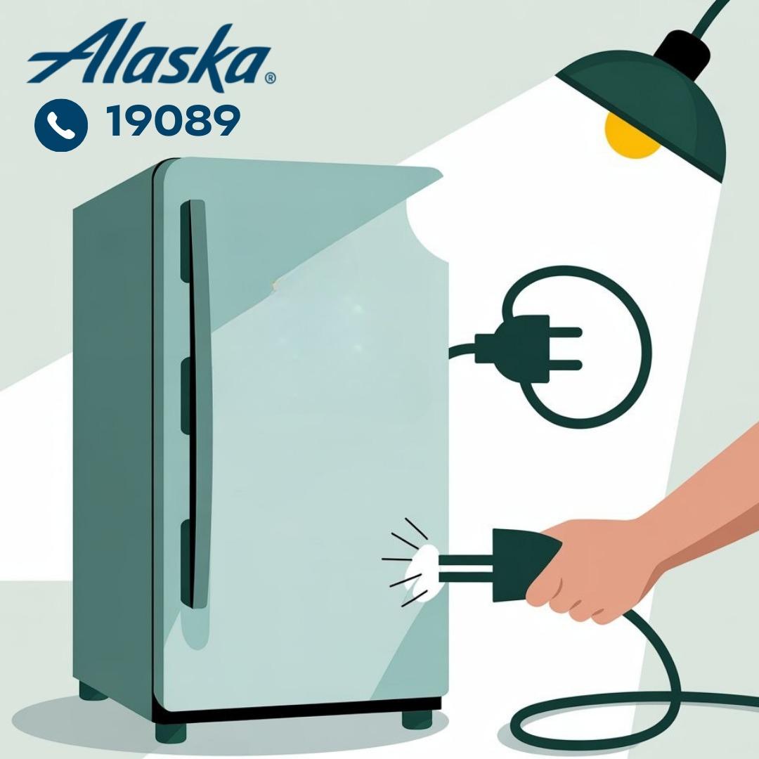 فصل ثلاجة الاسكا عن الكهرباء فصل ثلاجة الاسكا عن الكهرباء